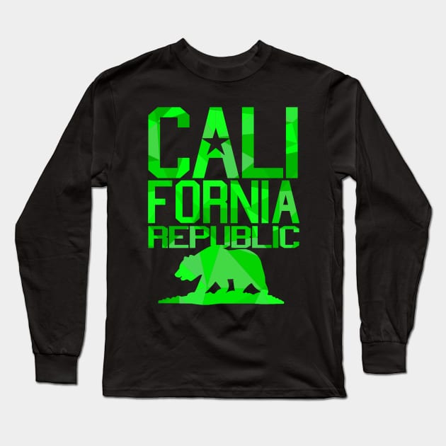 California Republic Bear (mint green version) Long Sleeve T-Shirt by robotface